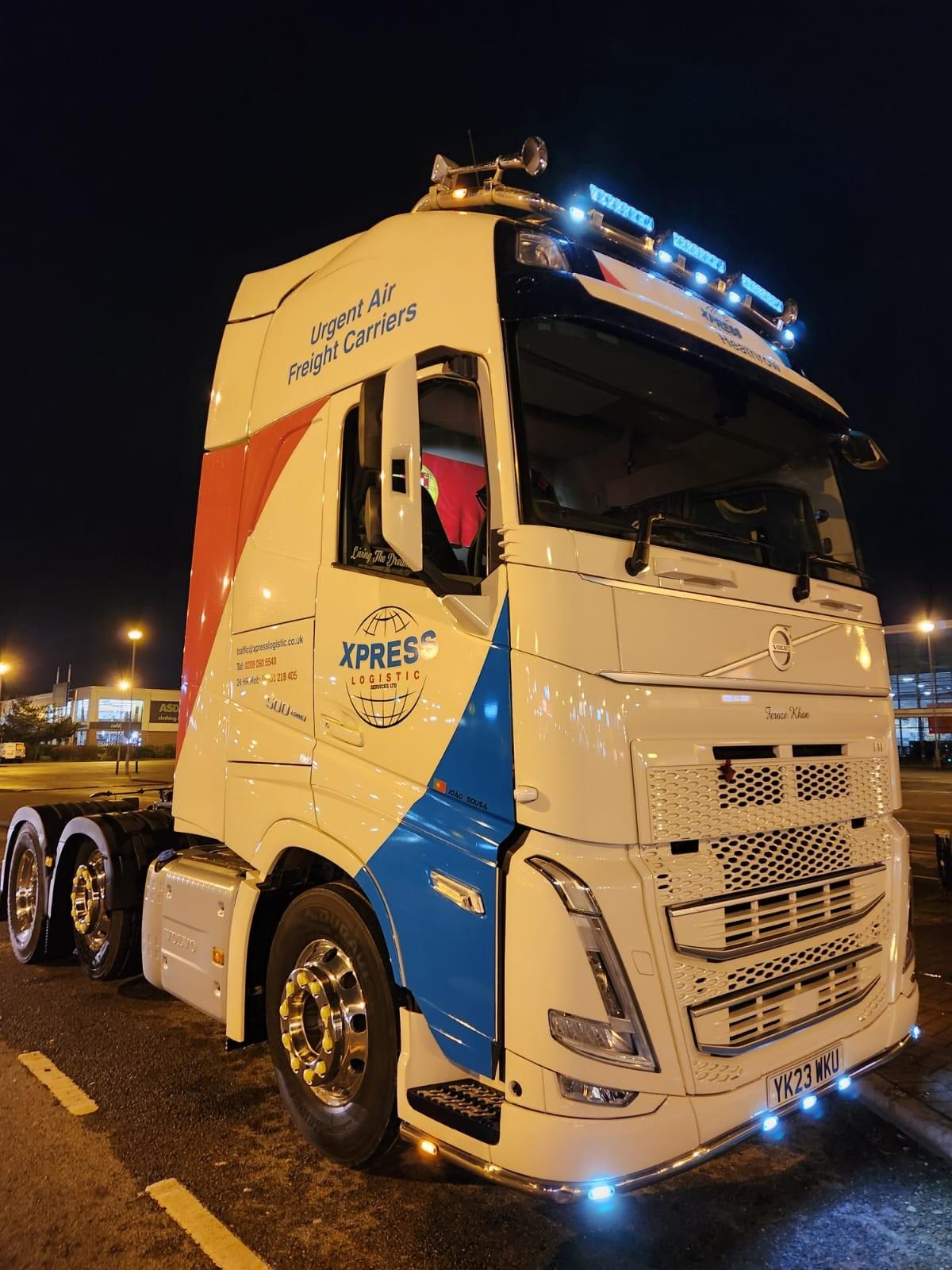 Modern tractor unit ready for night work